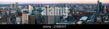 Panoramablick auf die Skyline von Manchester Stockfoto