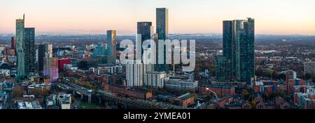 Panoramablick auf die Skyline von Manchester Stockfoto