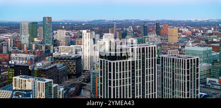 Panoramablick auf die Skyline von Manchester Stockfoto