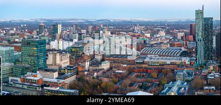 Panoramablick auf die Skyline von Manchester Stockfoto