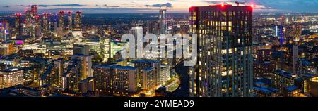 Panoramablick auf die Skyline von Manchester Stockfoto