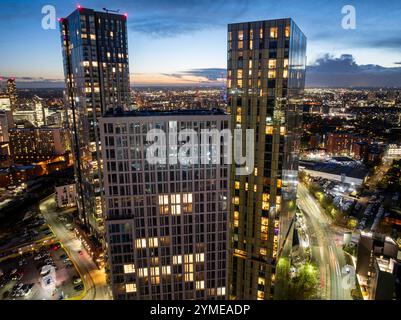 Panoramablick auf die Skyline von Manchester Stockfoto