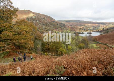 Rydal Water von Loughrigg Terrace, Lake District, Engalnd Stockfoto