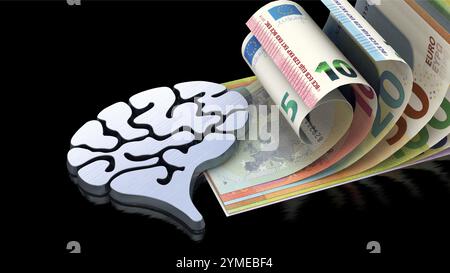 Symbolisches Bild zum Thema Braindrain, Humankapital, Forschungsfonds usw. Stockfoto