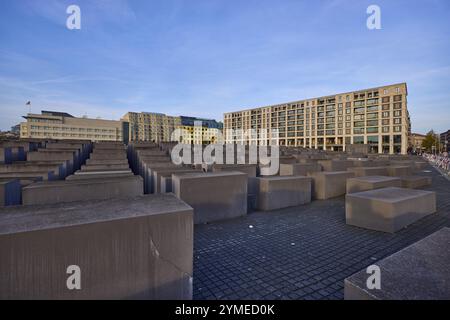 Gedenkstätte für die ermordeten Juden Europas, Holocaust-Gedenkstätte bei Nacht in Berlin, Hauptstadt, unabhängige Stadt, Bundesland Berlin, Deutschland, Europa Stockfoto