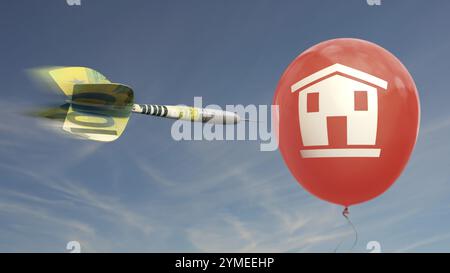 Symbolisches Bild zum Thema Kostenfallen beim Hausbau, steigende Baukosten usw. Stockfoto