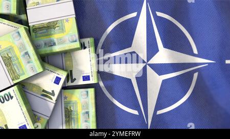 Symbolisches Image zum Thema NATO, Kosten, Verteidigungshaushalt, zwei-Prozent-Ziel, Verteidigungsausgaben, usw. Stockfoto