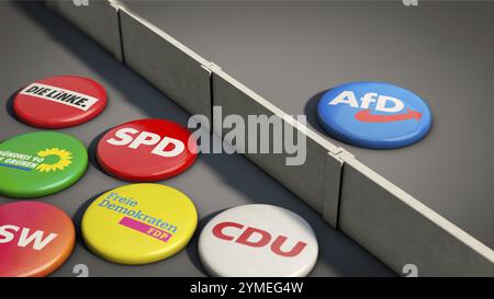 Symbolbild zum Thema Exklusion, keine Kooperation mit der AfD Stockfoto