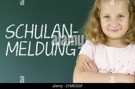 Symbolisches Bild zum Thema Schulregistrierung, Schulbeginn, Einschreibung usw. Stockfoto