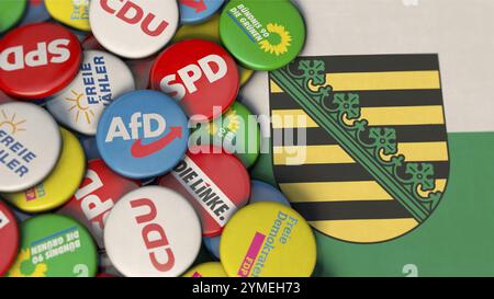 Symbolbild zum Thema Wahlen, Parteien, Bundestagswahlen, Landtagswahlen usw. in Sachsen Stockfoto