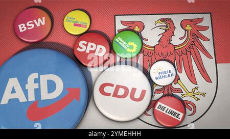 Symbolbild zum Thema Wahlen, Regierungsbildung, Koalition usw. in Brandenburg Stockfoto