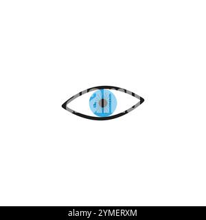 Augensymbol Vektor. Trendiges flaches Design. Abbildung des Eye-Logos auf weißem Hintergrund. Stock Vektor