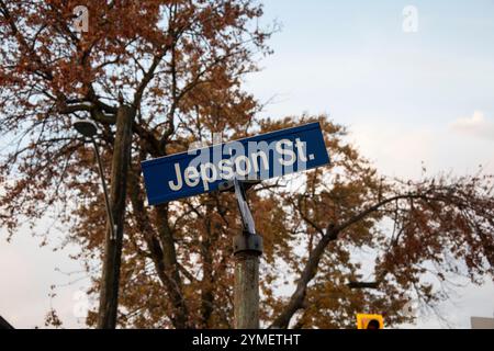 Jepson Street Schild in Niagara Falls, Ontario, Kanada Stockfoto