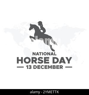 National Horse Day 13. Dezember, Vektorgrafik des National Horse Day, gut für die nationale Feier des National Horse Day. Flaches Design. Flyer-Design. Stock Vektor
