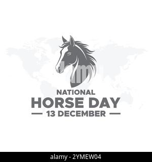 National Horse Day 13. Dezember, Vektorgrafik des National Horse Day, gut für die nationale Feier des National Horse Day. Flaches Design. Flyer-Design. Stock Vektor
