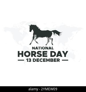 National Horse Day 13. Dezember, Vektorgrafik des National Horse Day, gut für die nationale Feier des National Horse Day. Flaches Design. Flyer-Design. Stock Vektor