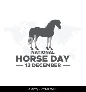National Horse Day 13. Dezember, Vektorgrafik des National Horse Day, gut für die nationale Feier des National Horse Day. Flaches Design. Flyer-Design. Stock Vektor
