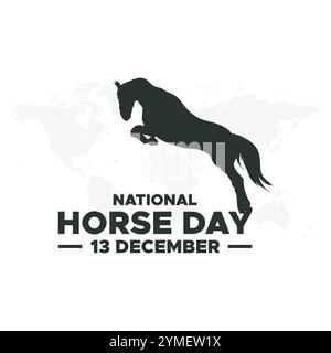 National Horse Day 13. Dezember, Vektorgrafik des National Horse Day, gut für die nationale Feier des National Horse Day. Flaches Design. Flyer-Design. Stock Vektor