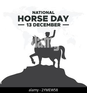 National Horse Day 13. Dezember, Vektorgrafik des National Horse Day, gut für die nationale Feier des National Horse Day. Flaches Design. Flyer-Design. Stock Vektor