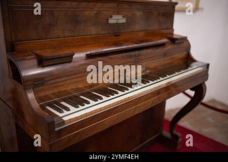 Das oryginale Fryderyk Chopin Klavier. Valldemossa Museum, Mallorca, Spanien. Stockfoto