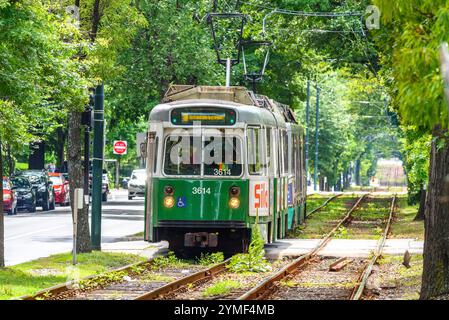 Boston MBTA Green Line LRV Stockfoto