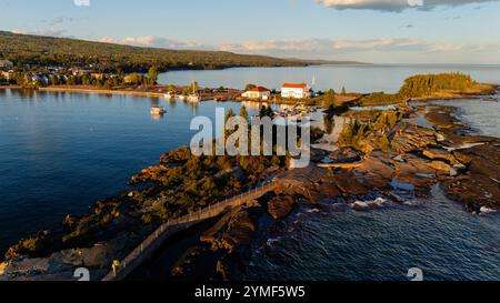 Luftaufnahme von Grand Marais, Minnesota, USA. Stockfoto