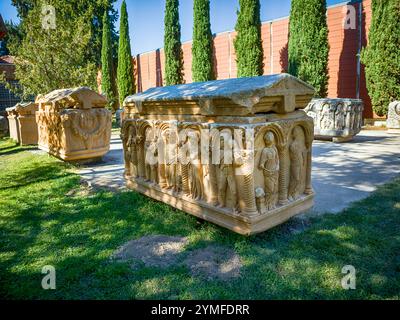 Die Ruinen der antiken Stadt Aphrodisias (Afrodisias) in der Türkei. Die Altstadt wurde nach Aphrodite, der griechischen Göttin der Liebe, benannt. Stockfoto