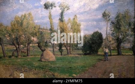 Camile Pisarro: "Prairies du Valhermeil pres Pontoise" (1874) Stockfoto