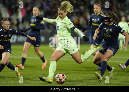 Wien, Österreich. November 2024. WIEN, ÖSTERREICH - 21. NOVEMBER: Alexia Putellas (FC Barcelona FemenÌ) macht das Tor für den FC Barcelona Femeni beim UEFA Womenís Champions League Spiel zwischen SKN St. Poelten Frauen und FC Barcelona Femeni am 21. November 2024 in der Generali Arena in Wien, Österreich.241121 SEPAMedia 09 020 - 20241121 PD10472 Credit: APA-PictureDesk/Alamy Live News Stockfoto