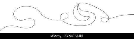 Einzeiliger Vektor-Hintergrund des Mond-Symbols. Mond-Symbol. Fortlaufende Umrisse eines Mondes. Stock Vektor