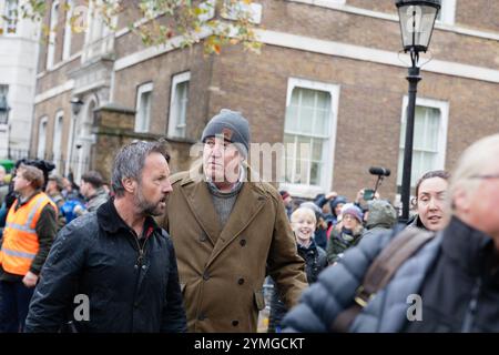 Jeremy Clarkson protestiert gegen die Änderung der Erbschaftssteuer von Labour auf Agrarland im Wert von über 1 Million Pfund. Stockfoto