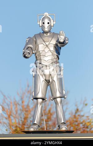 Doctor Who Cyberman Film Requisite Replik, befindet sich an einer Weltraumstation an der Hull Road in York, North Yorkshire, Großbritannien Stockfoto