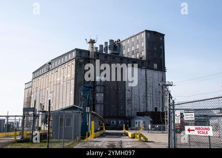 Grain Terminal an der King Street in Port Colborne, Ontario, Kanada Stockfoto