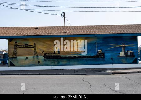 Wandbilder von Port Colborne im Harbour Master Building an der West Street in Port Colborne, Ontario, Kanada Stockfoto