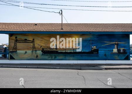 Wandbilder von Port Colborne im Harbour Master Building an der West Street in Port Colborne, Ontario, Kanada Stockfoto