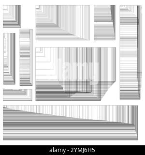 Abstraktes Linienmuster. Geometrischer Streifenvektor. Vertikale Linienelemente. Schwarzweiß-Layout. Stock Vektor