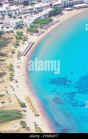 Kamares Beach, Hochwinkelblick, Kamares, Sifnos Island, Kykladen Inseln, Griechenland Stockfoto