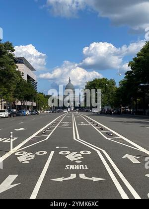 Blick auf die Hauptstadt von einer Washington DC Straße Stockfoto