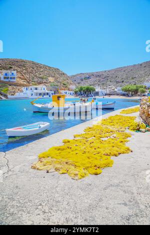 Fischerboote, Heronissos, Sifnos, Kykladen, Griechenland Stockfoto