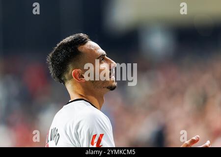 Alvaro Garcia (Rayo Vallecano) wurde während des LaLiga EA SPORTSPIELS zwischen den Teams von Rayo Vallecano und UD Las Palmas im Estadio de Vallecas gesehen. Endergebnis: Rayo Vallecano 1:3 UD Las Palmas Stockfoto