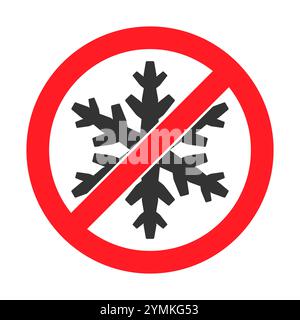 Symbolsatz nicht einfrieren. Kein einfrierendes Logo. Schneeflockeneis, Verbot, verboten, nicht erlaubt, verboten. Vektorabbildung. Isoliert auf W Stock Vektor