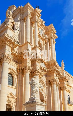 Syrakus Kathedrale Fassade, Ortygia, Syrakus, Sizilien, Italien Stockfoto