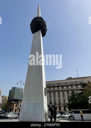 Gedenkstätte für die Wiedergeburt auf dem Revolutionsplatz, Bukarest, Rumänien Stockfoto