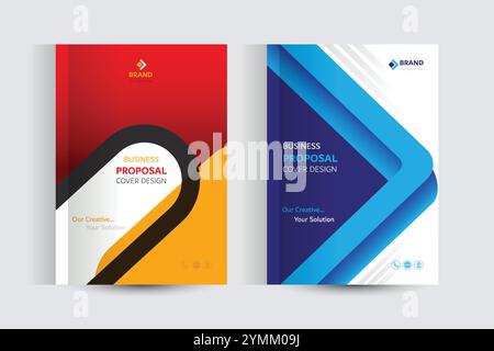 Corporate Business Proposal Catalog Cover Design Template Konzept für Mehrzweckprojekte Stock Vektor