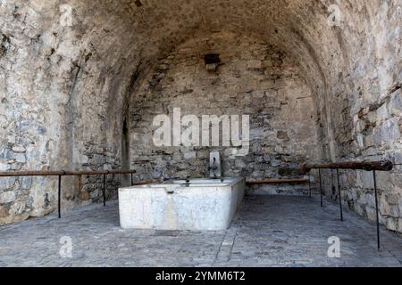 Suisse, Schweiz, Waadt, Schweiz, Waadt, Kanton de Waadt, Kanton Waadt, Nyon, Ville, Stadt, Stadt, Stadt, Vielle Ville, Altstadt, Altstadt, fontaine, br Stockfoto