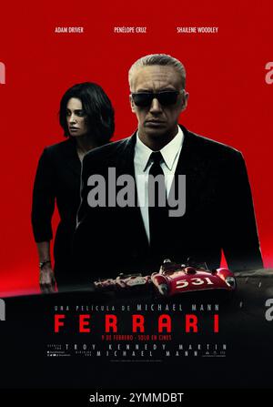 FERRARI (2023), Regie: MICHAEL MANN. Guthaben: Pass/Album Weiterleiten Stockfoto