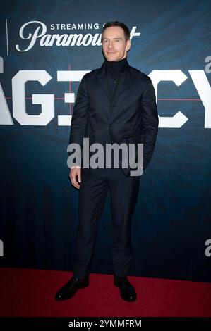 Michael Fassbender bei der Premiere der Paramount+ Serie 'The Agency' im Museum of Modern Art New York, 21.11.2024 Stockfoto