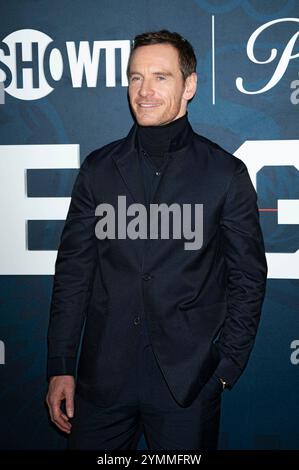 Michael Fassbender bei der Premiere der Paramount+ Serie 'The Agency' im Museum of Modern Art New York, 21.11.2024 Stockfoto