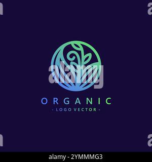 Organisches Logo-Design. Vektor Abstract Badge für Design von Naturprodukten, Blumenladen, Kosmetik, Ökologie Konzepte, Gesundheit, Whirlpool, Yoga-Center. Stock Vektor