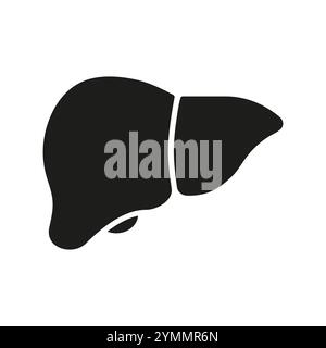 Menschliche Leber für Anatomie und Biologie. Symbol Für Die Silhouette Der Leber. Anatomie des Symbols des inneren Organs des Menschen. Lebersystem-Zeichen. Isolierter Vektor Stock Vektor